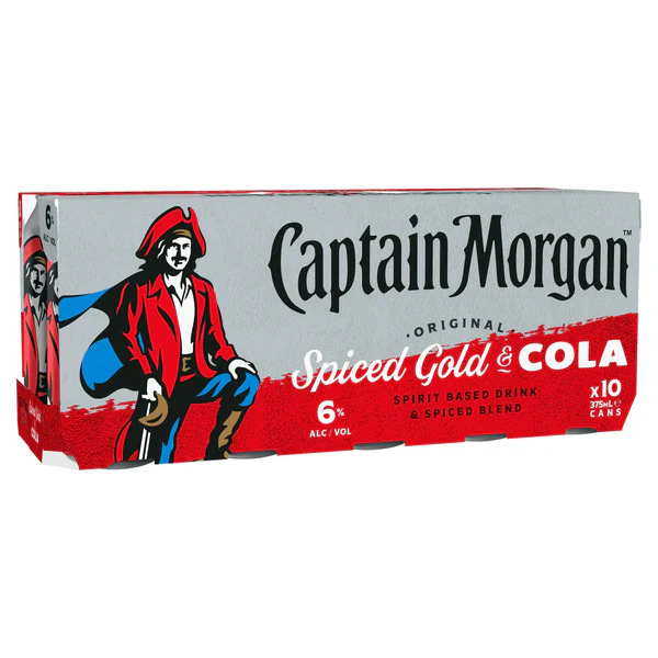 Captain Morgan Original Spiced Gold & Cola 10 Pack
